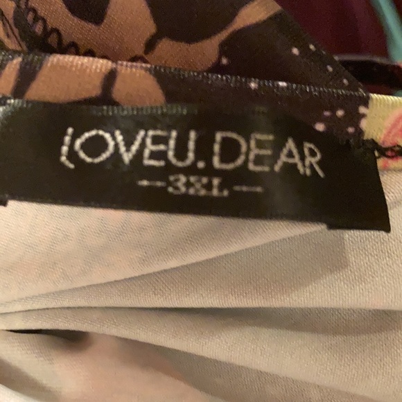 3X LOVEU.DEAR rainbow skull cage design v neck tank top black pink - Picture 8 of 8